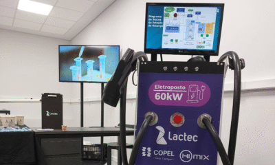 Projeto de carregador rápido para veículos elétricos e eletrificados desenvolvido com tecnologia brasileira pelo Lactec em parceria com a Copel.