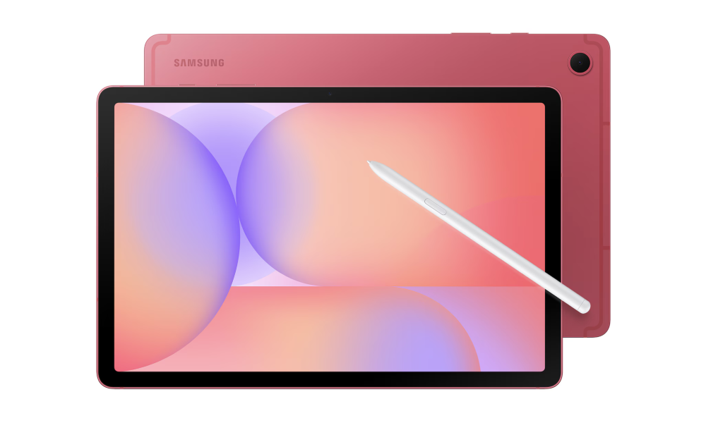 Tablet Galaxy Tab S10 Lite da Samsung, na cor Vermelho.