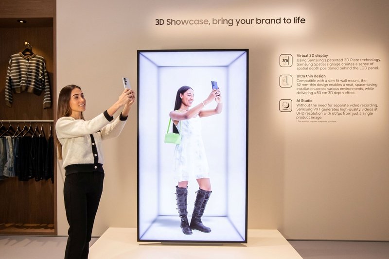 Samsung apresenta displays comerciais 3D sem óculos