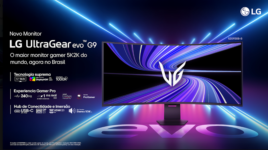 UltraGear evo chega ao Brasil com tela de 51,6″